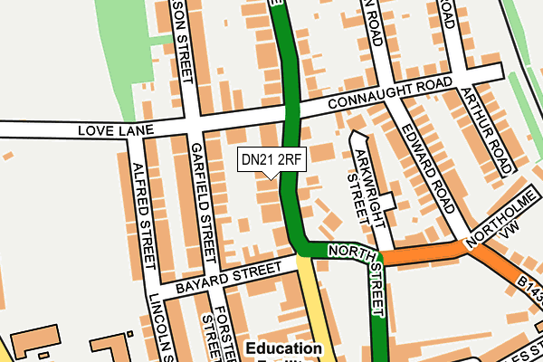 DN21 2RF map - OS OpenMap – Local (Ordnance Survey)