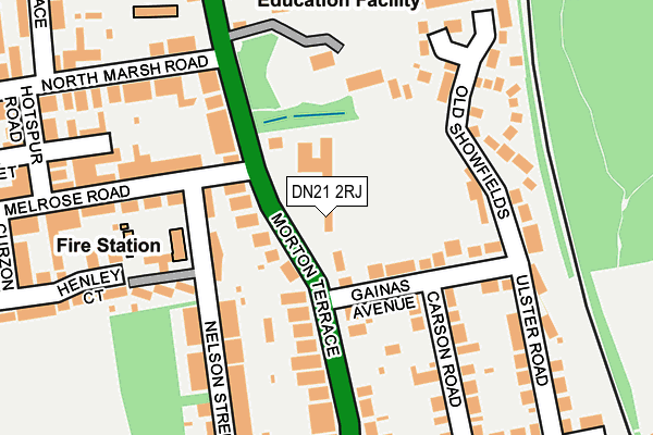 DN21 2RJ map - OS OpenMap – Local (Ordnance Survey)