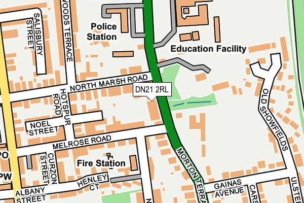 DN21 2RL map - OS OpenMap – Local (Ordnance Survey)