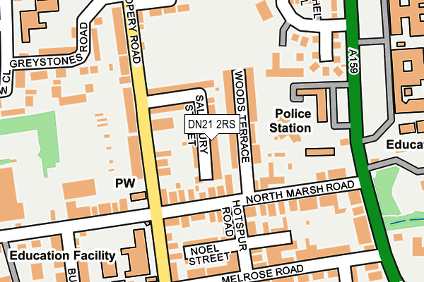 DN21 2RS map - OS OpenMap – Local (Ordnance Survey)