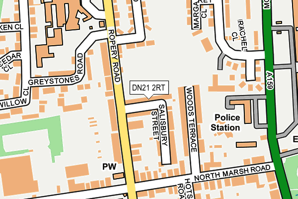 DN21 2RT map - OS OpenMap – Local (Ordnance Survey)