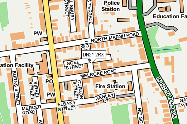 DN21 2RX map - OS OpenMap – Local (Ordnance Survey)