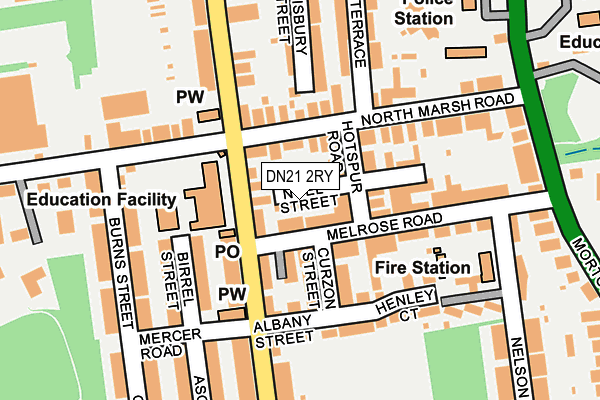 DN21 2RY map - OS OpenMap – Local (Ordnance Survey)