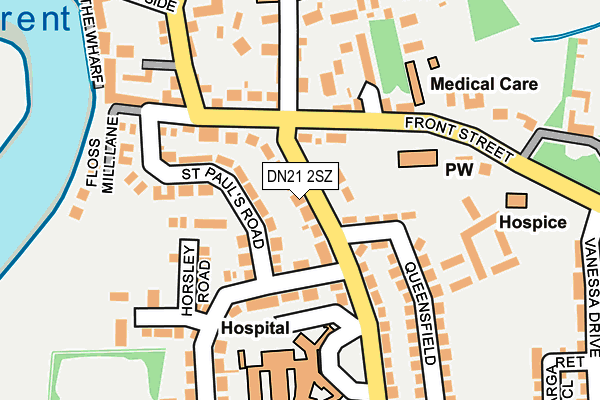 DN21 2SZ map - OS OpenMap – Local (Ordnance Survey)