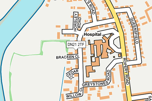 DN21 2TF map - OS OpenMap – Local (Ordnance Survey)