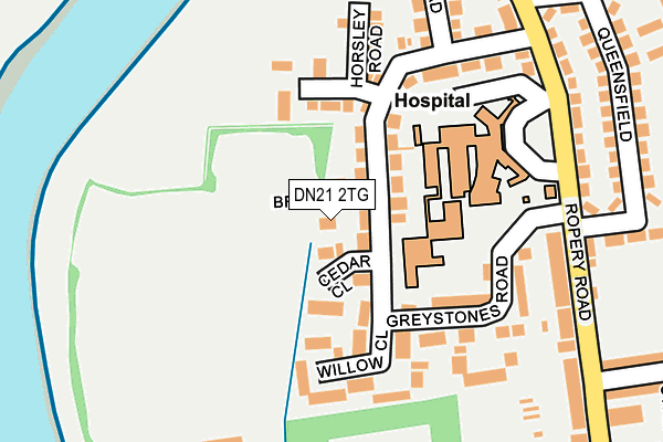 DN21 2TG map - OS OpenMap – Local (Ordnance Survey)