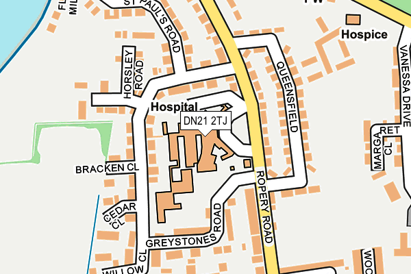 DN21 2TJ map - OS OpenMap – Local (Ordnance Survey)