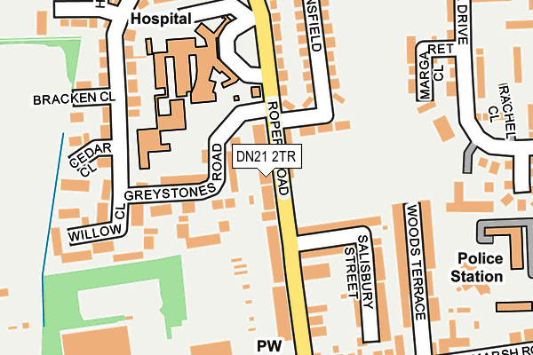DN21 2TR map - OS OpenMap – Local (Ordnance Survey)