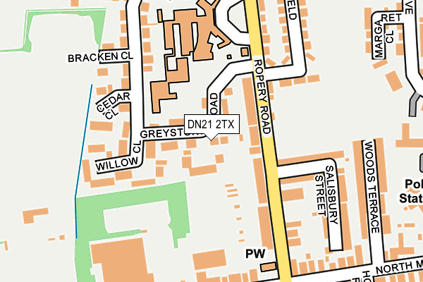 DN21 2TX map - OS OpenMap – Local (Ordnance Survey)