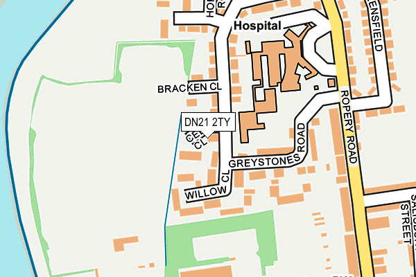 DN21 2TY map - OS OpenMap – Local (Ordnance Survey)