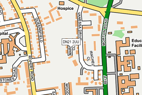 DN21 2UU map - OS OpenMap – Local (Ordnance Survey)
