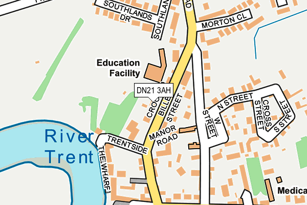 DN21 3AH map - OS OpenMap – Local (Ordnance Survey)