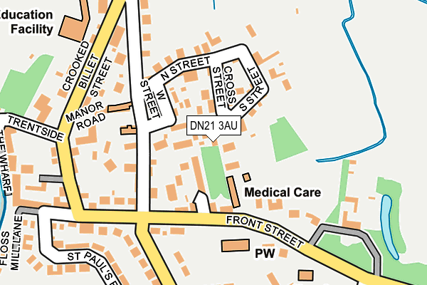 DN21 3AU map - OS OpenMap – Local (Ordnance Survey)