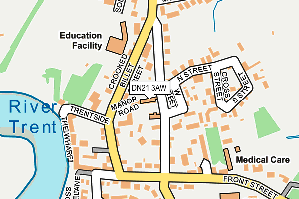 DN21 3AW map - OS OpenMap – Local (Ordnance Survey)