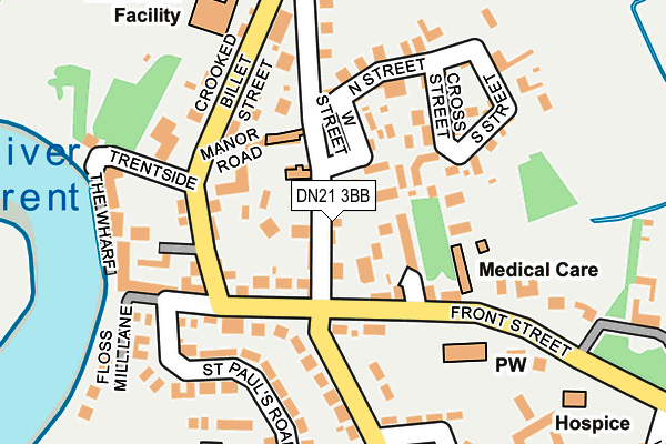 DN21 3BB map - OS OpenMap – Local (Ordnance Survey)