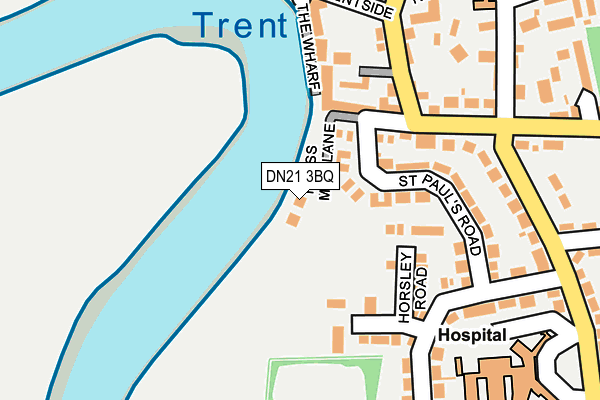 DN21 3BQ map - OS OpenMap – Local (Ordnance Survey)