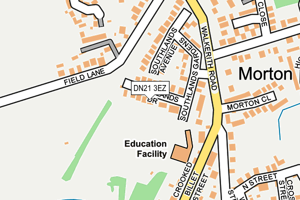 DN21 3EZ map - OS OpenMap – Local (Ordnance Survey)