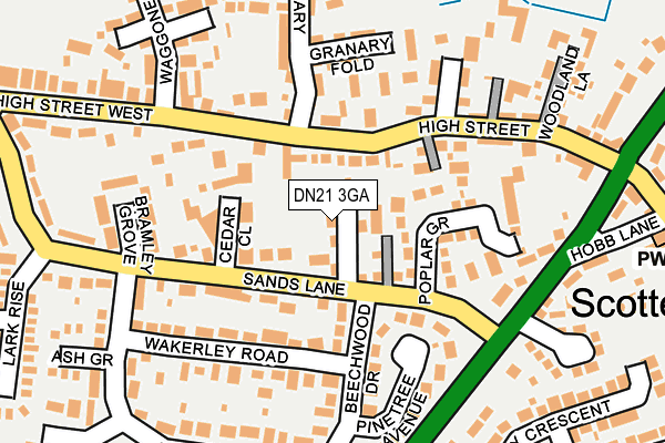 DN21 3GA map - OS OpenMap – Local (Ordnance Survey)