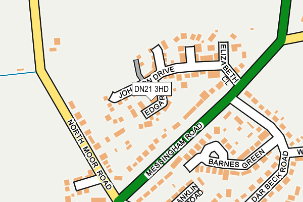 DN21 3HD map - OS OpenMap – Local (Ordnance Survey)