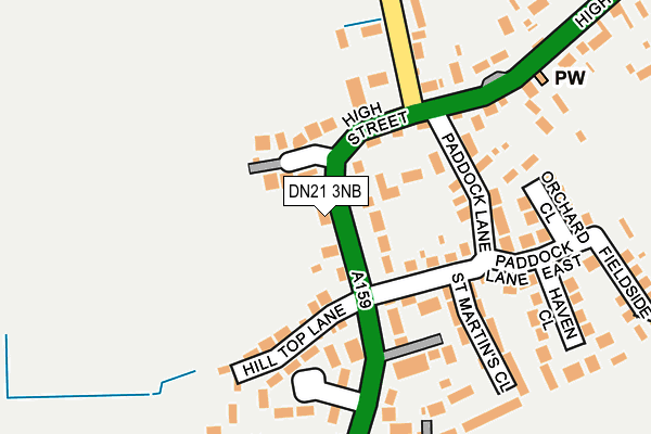 DN21 3NB map - OS OpenMap – Local (Ordnance Survey)