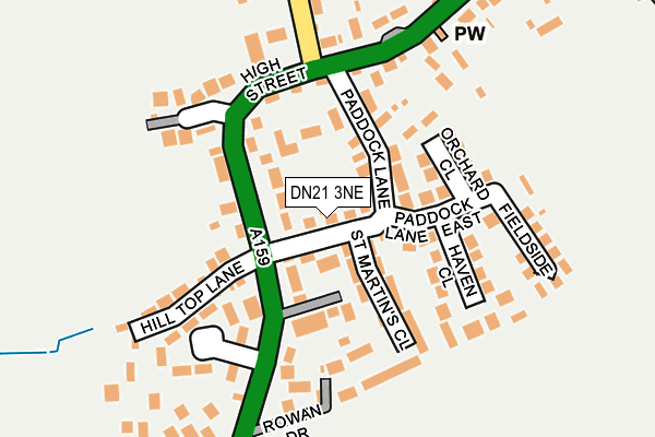 DN21 3NE map - OS OpenMap – Local (Ordnance Survey)