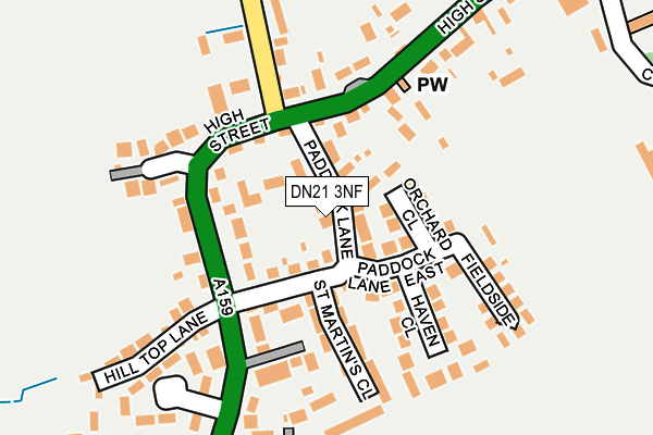 DN21 3NF map - OS OpenMap – Local (Ordnance Survey)