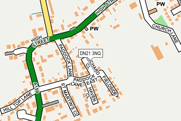 DN21 3NQ map - OS OpenMap – Local (Ordnance Survey)