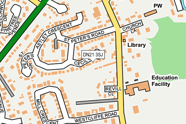DN21 3SJ map - OS OpenMap – Local (Ordnance Survey)