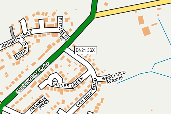 DN21 3SX map - OS OpenMap – Local (Ordnance Survey)