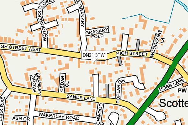 DN21 3TW map - OS OpenMap – Local (Ordnance Survey)