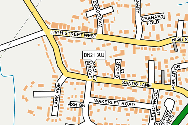 DN21 3UJ map - OS OpenMap – Local (Ordnance Survey)