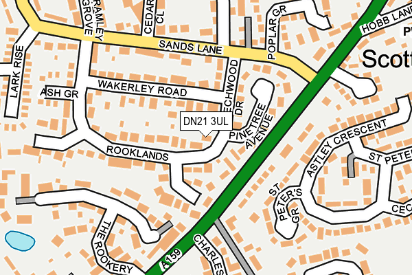 DN21 3UL map - OS OpenMap – Local (Ordnance Survey)