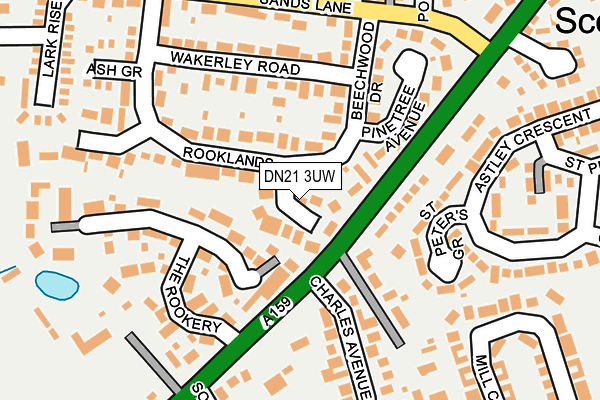 DN21 3UW map - OS OpenMap – Local (Ordnance Survey)