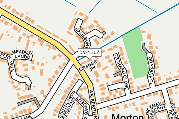 DN21 3UZ map - OS OpenMap – Local (Ordnance Survey)