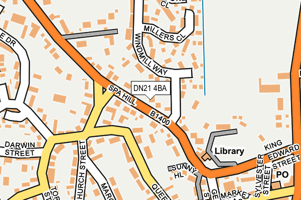 DN21 4BA map - OS OpenMap – Local (Ordnance Survey)