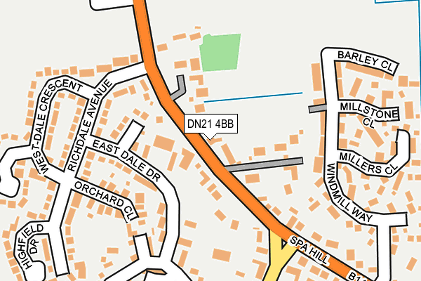 DN21 4BB map - OS OpenMap – Local (Ordnance Survey)