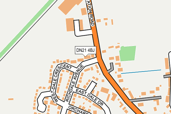 DN21 4BJ map - OS OpenMap – Local (Ordnance Survey)