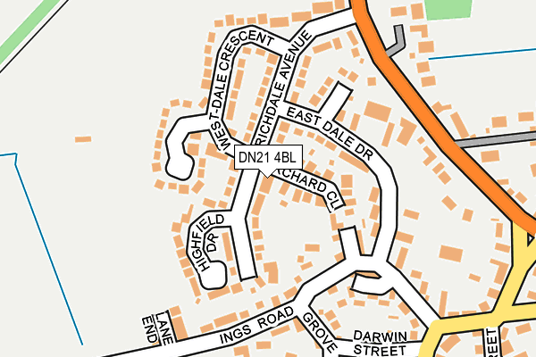 DN21 4BL map - OS OpenMap – Local (Ordnance Survey)