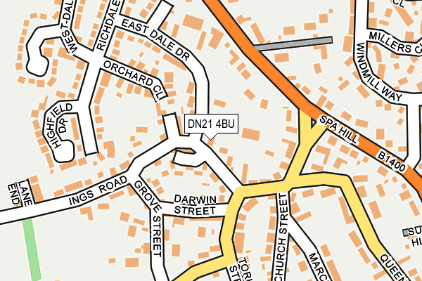 DN21 4BU map - OS OpenMap – Local (Ordnance Survey)