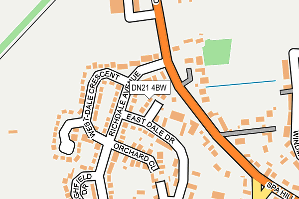 DN21 4BW map - OS OpenMap – Local (Ordnance Survey)