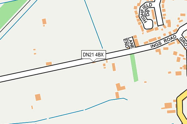 DN21 4BX map - OS OpenMap – Local (Ordnance Survey)