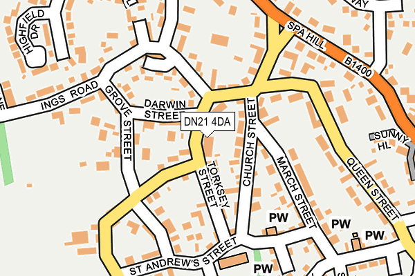 DN21 4DA map - OS OpenMap – Local (Ordnance Survey)