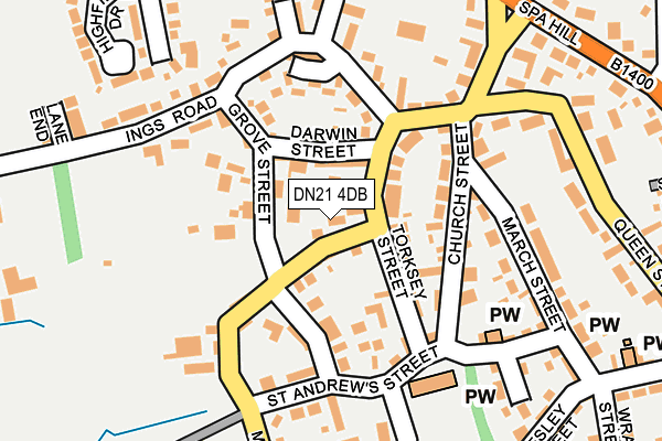 DN21 4DB map - OS OpenMap – Local (Ordnance Survey)