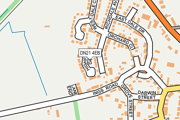 DN21 4EB map - OS OpenMap – Local (Ordnance Survey)