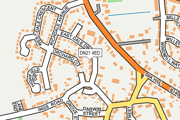 DN21 4ED map - OS OpenMap – Local (Ordnance Survey)
