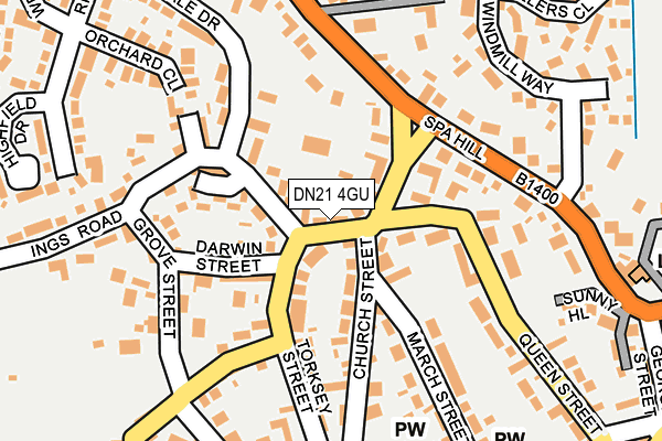 DN21 4GU map - OS OpenMap – Local (Ordnance Survey)