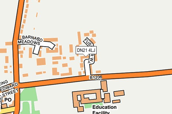 DN21 4LJ map - OS OpenMap – Local (Ordnance Survey)