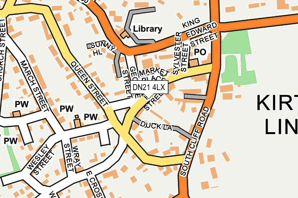 DN21 4LX map - OS OpenMap – Local (Ordnance Survey)