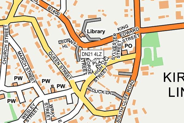 DN21 4LZ map - OS OpenMap – Local (Ordnance Survey)