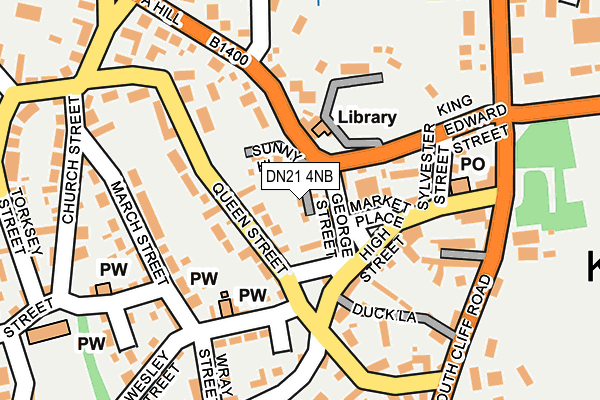 DN21 4NB map - OS OpenMap – Local (Ordnance Survey)